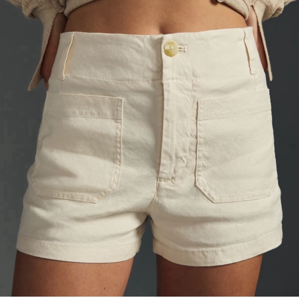 Anthropologie The Colette Short by Maeve - White 32 (size 14) made in turkey NWT